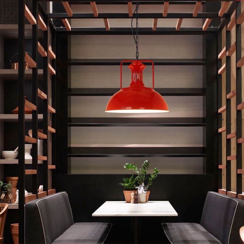 Iron Pot Cover Hanging Lamp Simplicity Single-Bulb Restaurant Ceiling Lighting Fixture