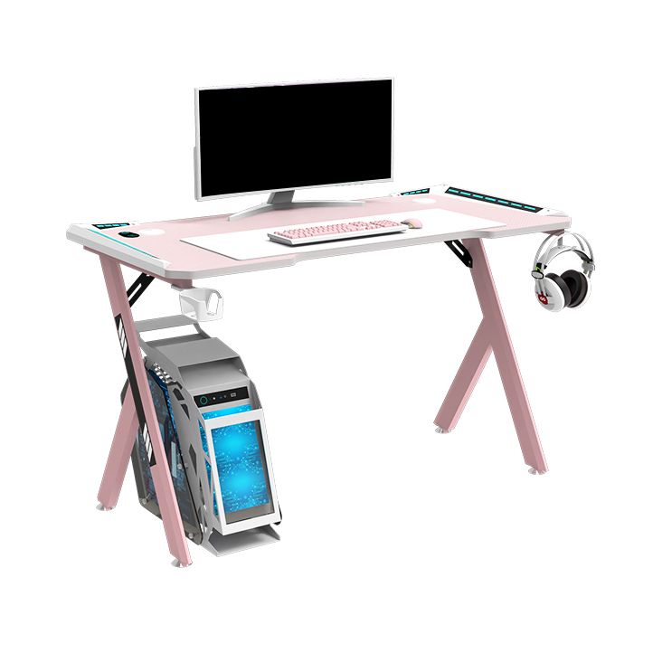 Contemporary Free Form Gaming Desk Manufactured Wood Desk for Office