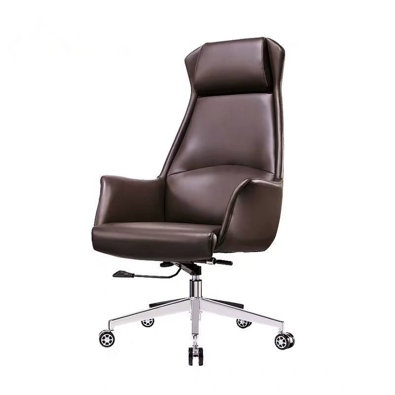 Modern Desk Chair High-Back Leather Computer Chair with Wheels