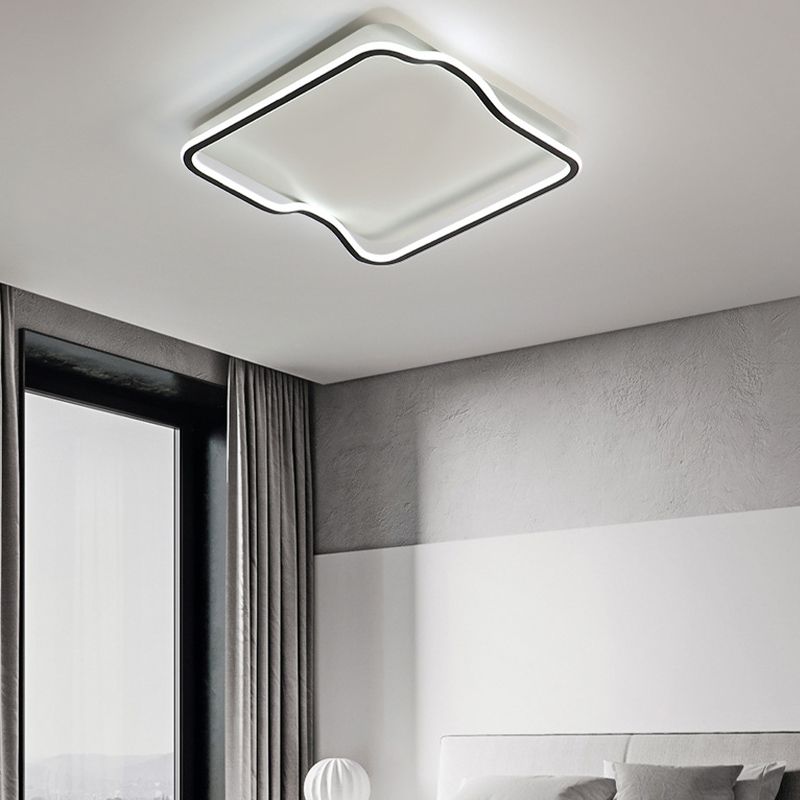 Black Square Ceiling Flush Mount Nordic Style LED Metal Ceiling Light Fixture