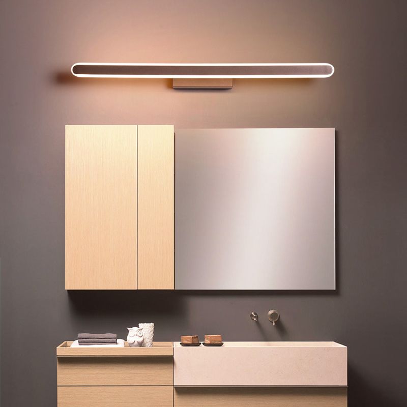 Mobile moderno mobile a specchio da bagno luci da bagno bruno in metallo in metallo lineare LED LED Ambient Vanity Lighting