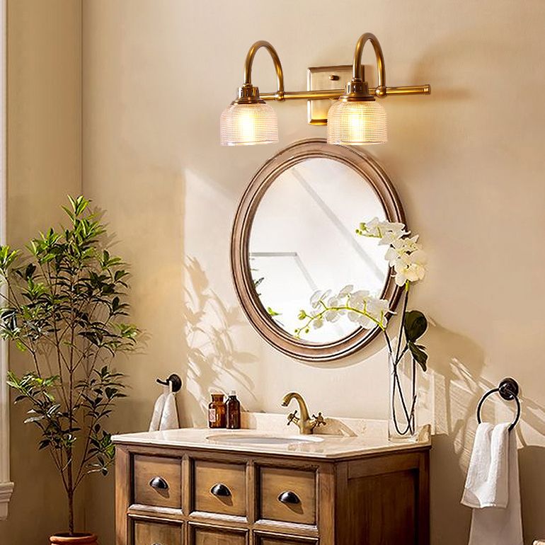 Traditional Simplicity Bowl Vanity Sconce Lights Glass Wall Mount Light Fixture for Bathroom