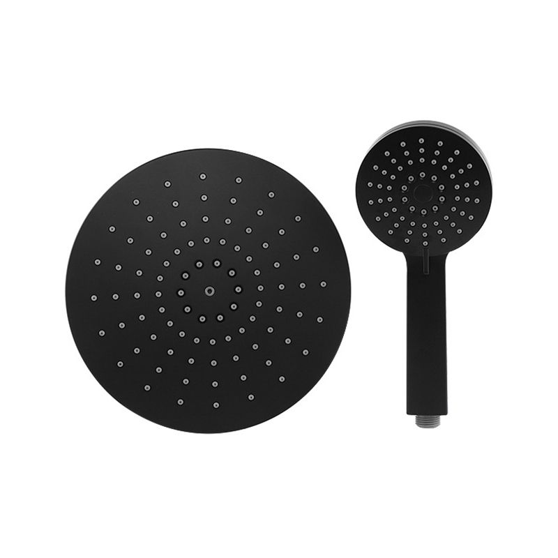 Contemporary Black Round Shower Head Combo Rain Fall Hand Shower