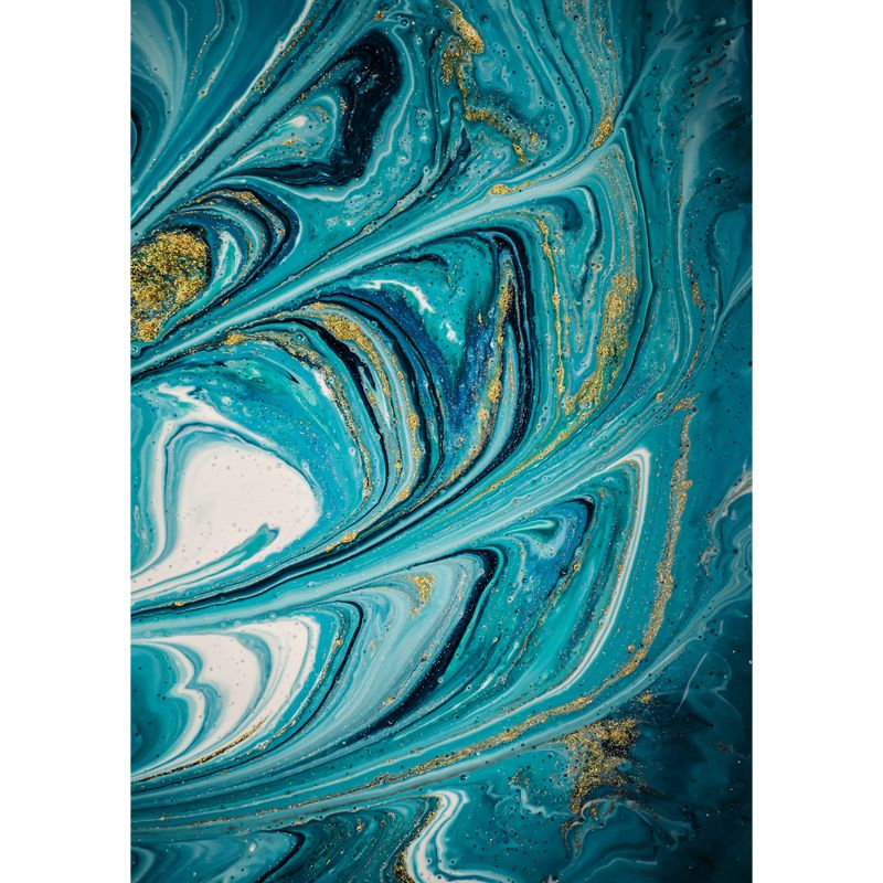 Sea Ripples Wall Paper Mural Blue Tropical Wall Covering for Bedroom, Custom Made