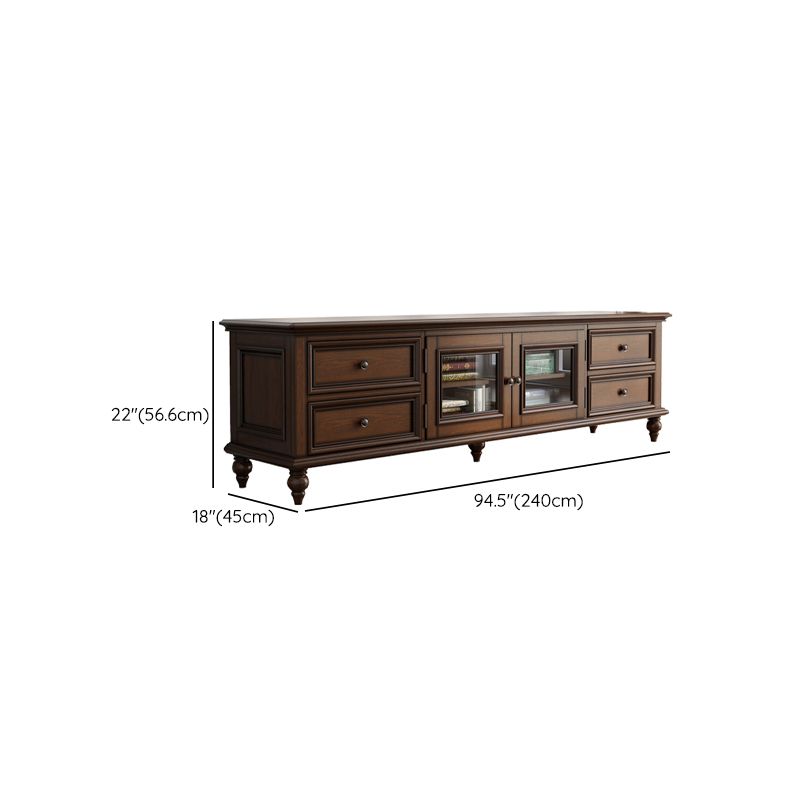 Modern TV Console Wood Media Console Enclosed Storage with Drawer for Home