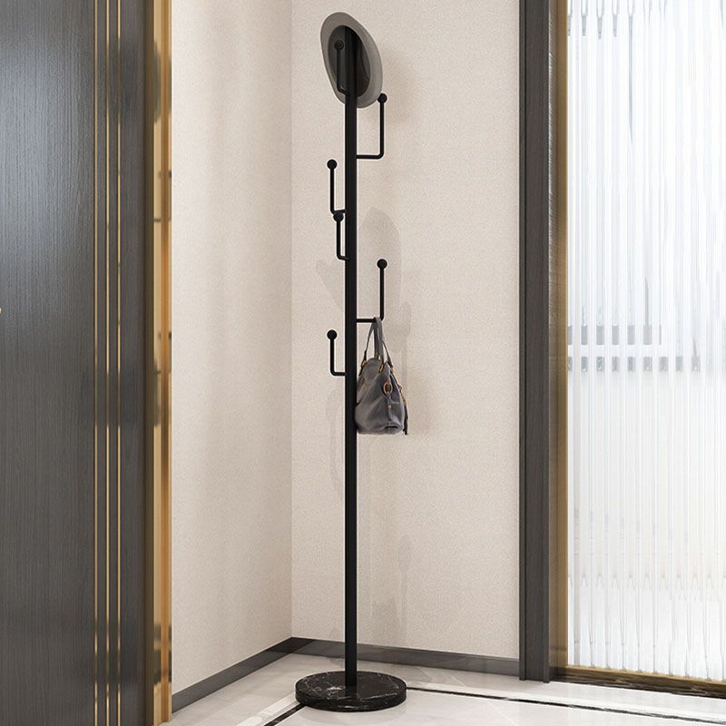 Free Standing Entry Hall Tree Marble Base Coat Hanger with 6 Hooks