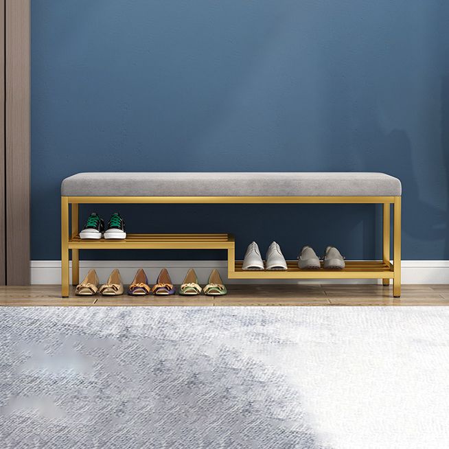 Glam 14" W Seating Bench Cushioned Rectangle Shoe Storage Entryway and Bedroom Bench