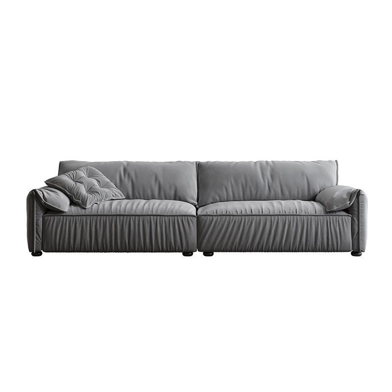 Beach Tight Back Standard Sofa 33.46"High Velvet Pillow Top Arm Sofa, Gray