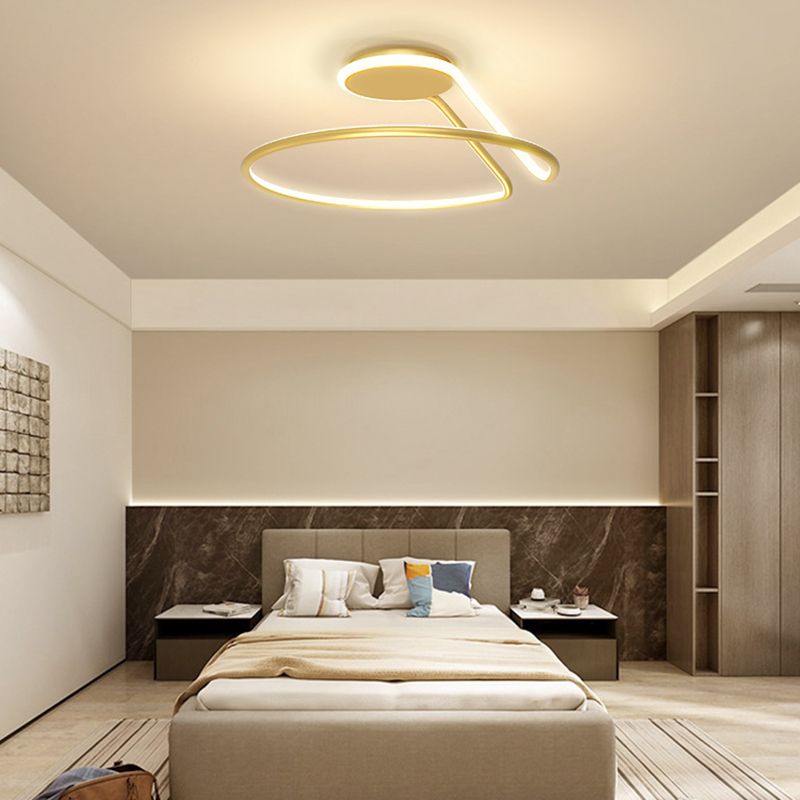 Circular Semi Flush Mounted Ceiling Led Lights Modern Acrylic Semi Flush