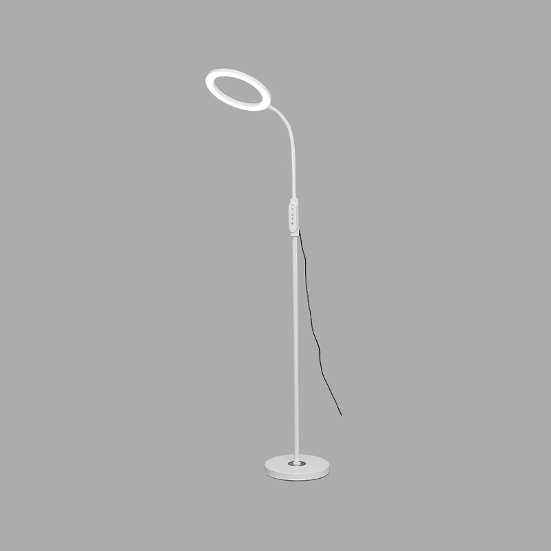 Contemporary Style Ring Shape Floor Lamp Metal 1 Light Floor Lighting