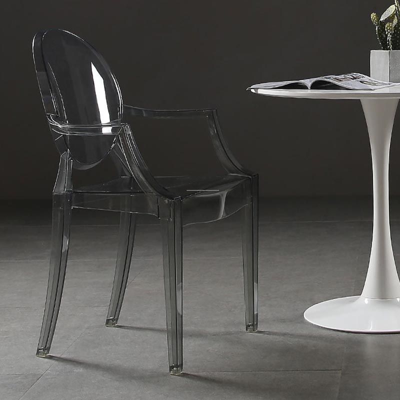 Acrylic Dining Armchair Modern Open Back Dining Chair for Dining Room