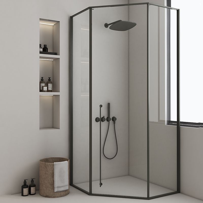 Extreme Narrow Full Frame Diamond Shape Tempered Glass Shower Door