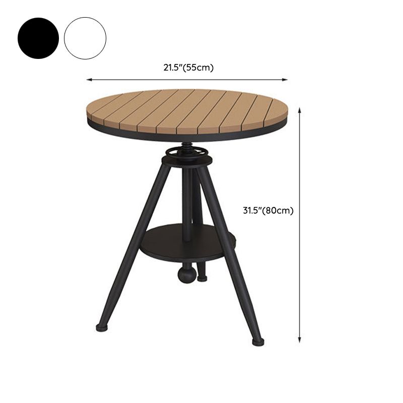 Contemporary Patio Table Lift Round Metal Brown Bistro Table