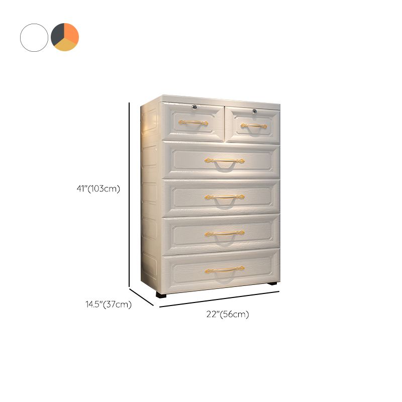 Contemporary Wardrobe Armoire with Drawer Plastic Bedroom Armoire