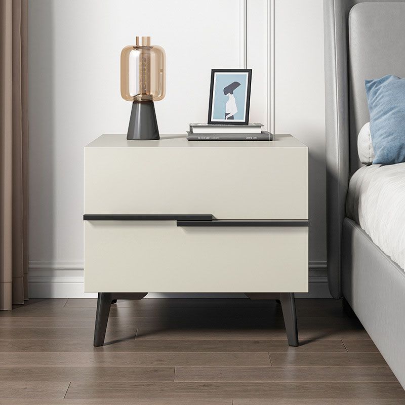 Contemporary Wooden Bedside Cabinet 2-drawer Bed Nightstand for Bedroom