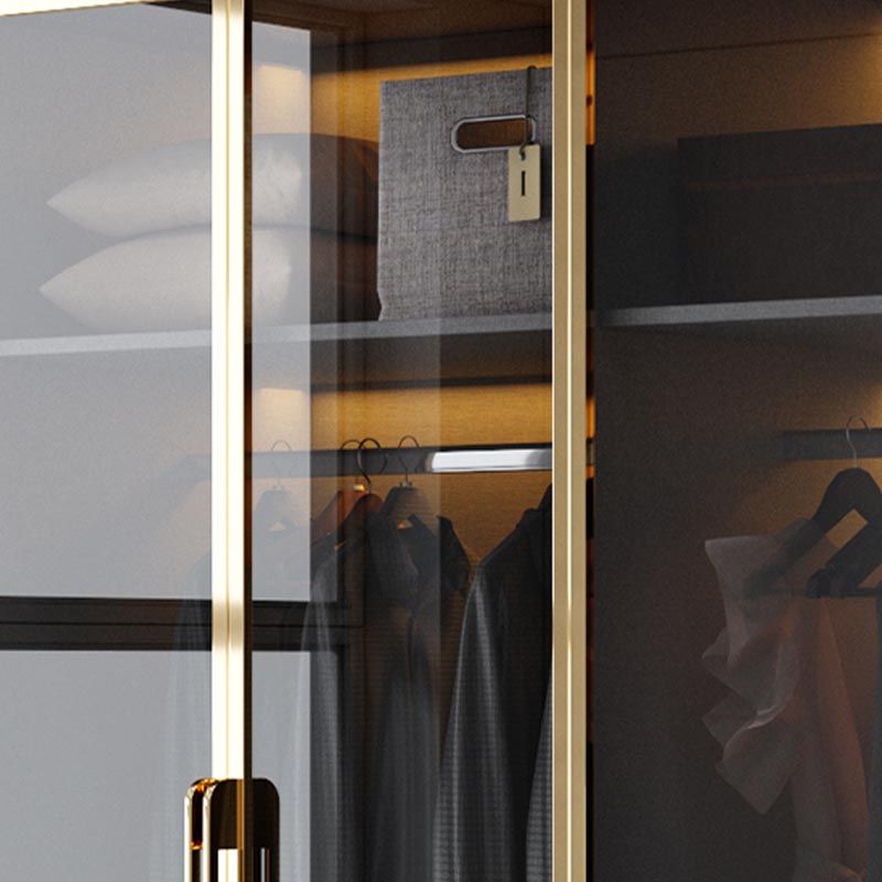 Contemporary Style Wood Wardrobe Soft Close Drawer Wardrobe Closet