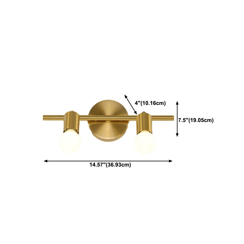 2/3/4-Light Bath Vanity Lighting Golden Metal Light for Bathroom