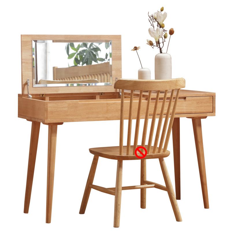 17.71" Wide Vanity Table with Drawer Wooden Flip-Top Makeup Table