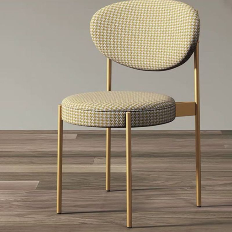 Glam Style Dining Room Chair Fabric Dining Side Chair for Indoor