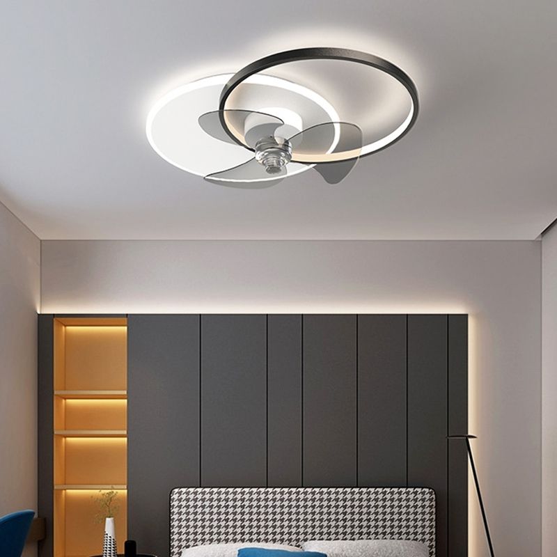 Black LED Ceiling Fan Light Multi-Light LED Ceiling Mount Lamp for Bedroom