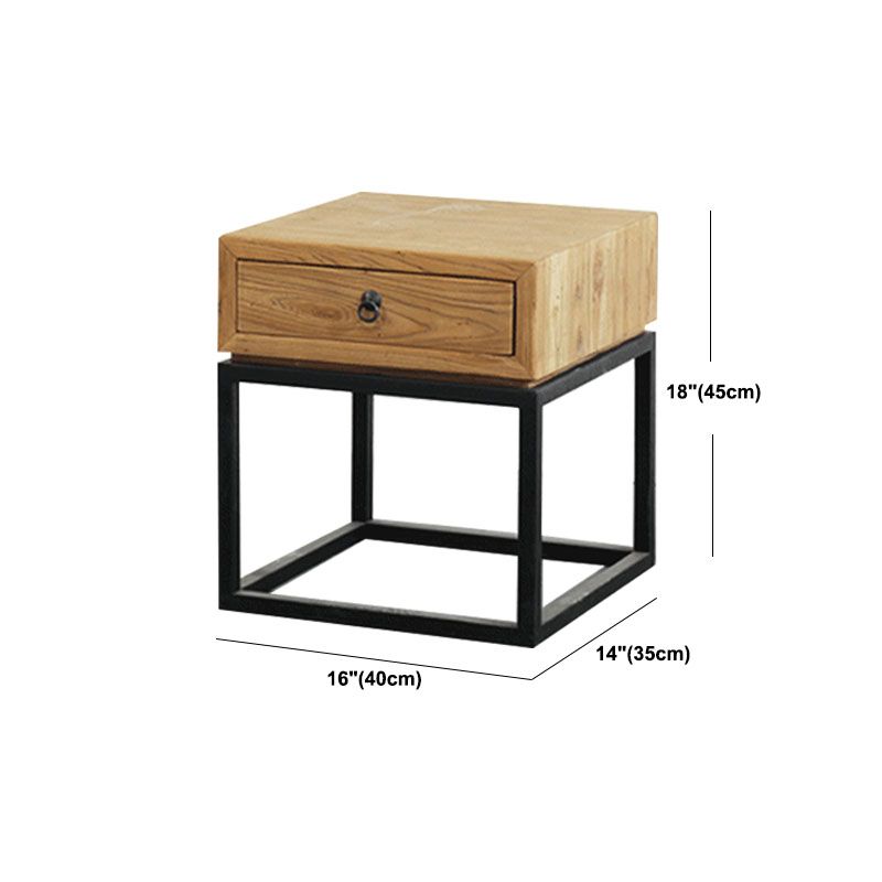 Industrial Pine Bed Nightstand Drawer Storage Night Table for Bedroom