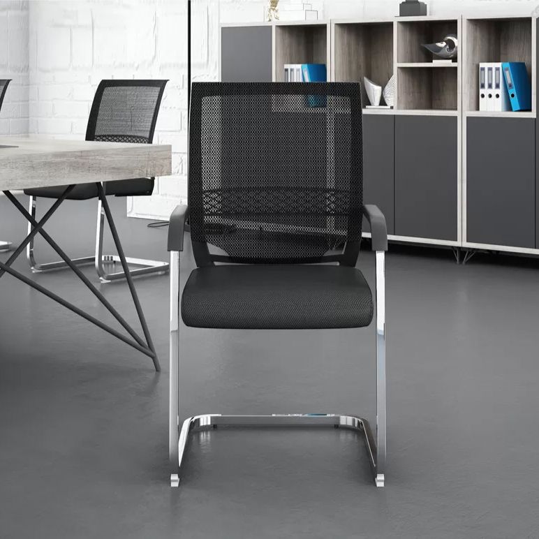 Steel No Wheels Conference Chair Modern Lumbar Support Conference Chair