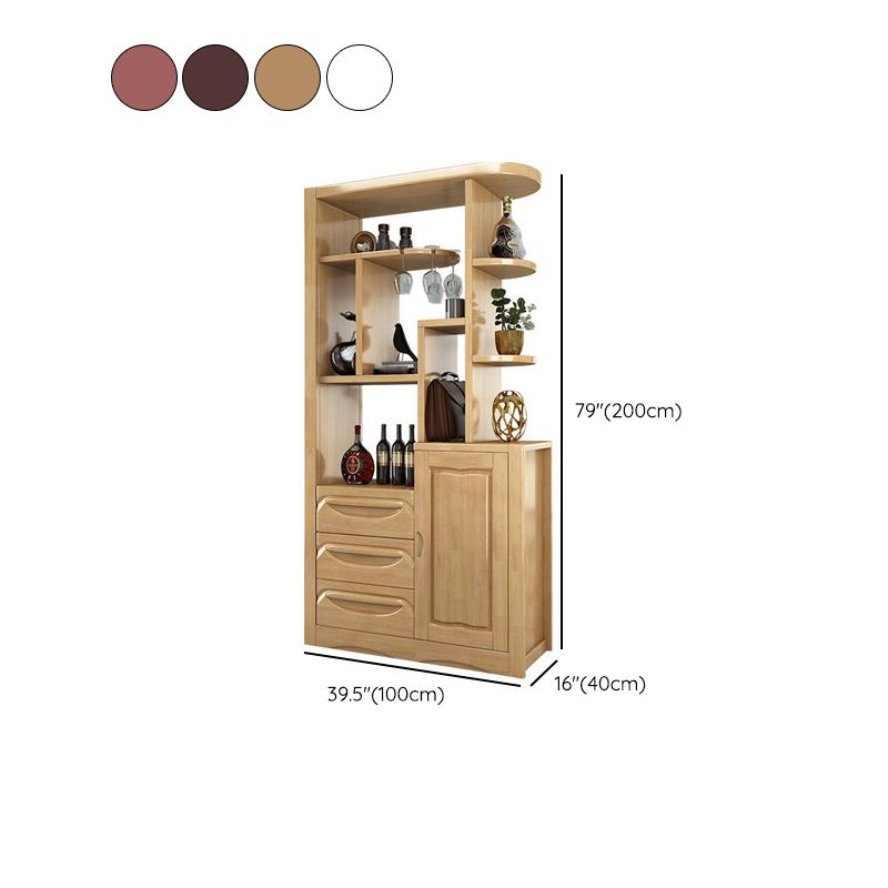 Contemporary 78.74" H Cabinet Solid Wood Accent Cabinet with Door