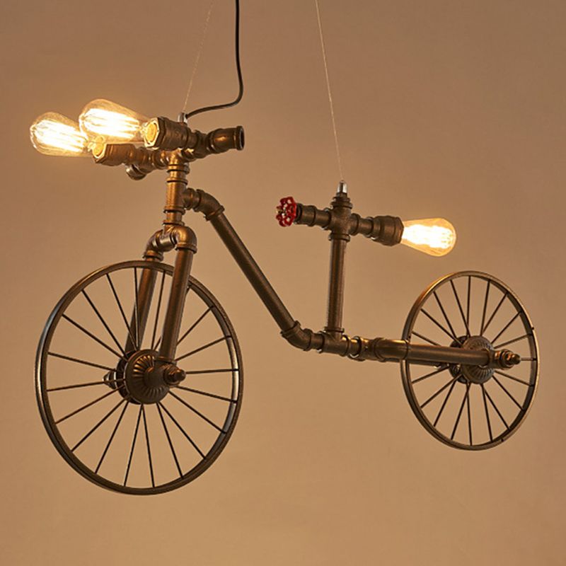 Bicycle Chandelier Light Fixture Industrial Metal Pendant Lighting for Restaurant