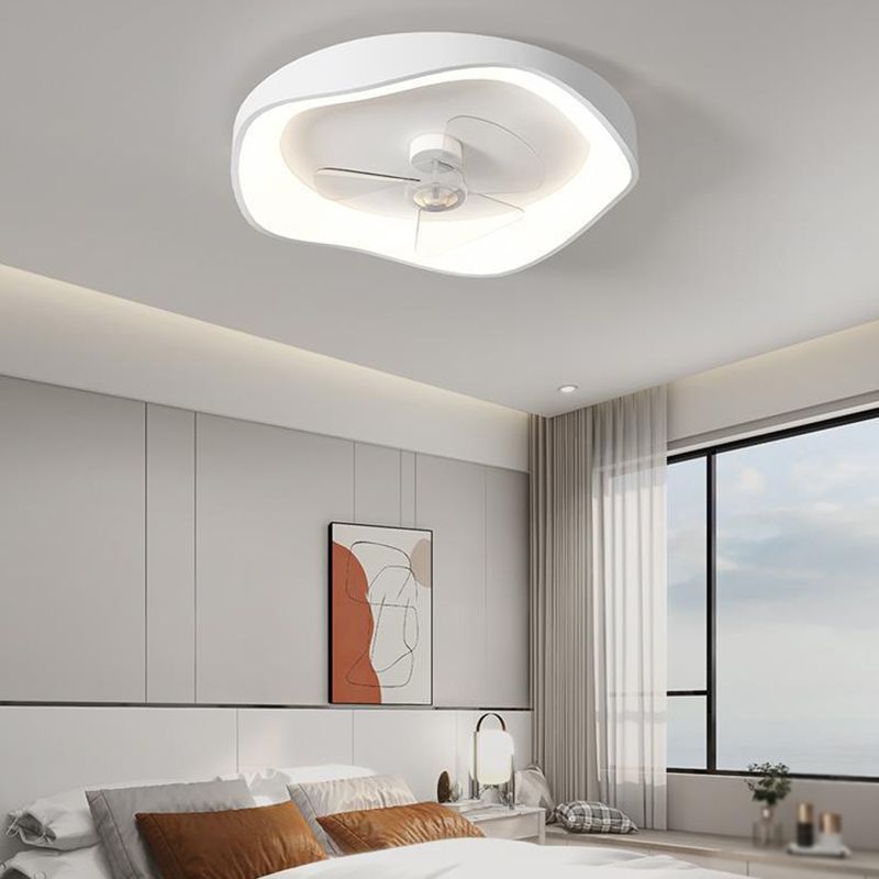 White Fan with Light 3-Blade Modernism LED Ceiling Fan for Foyer