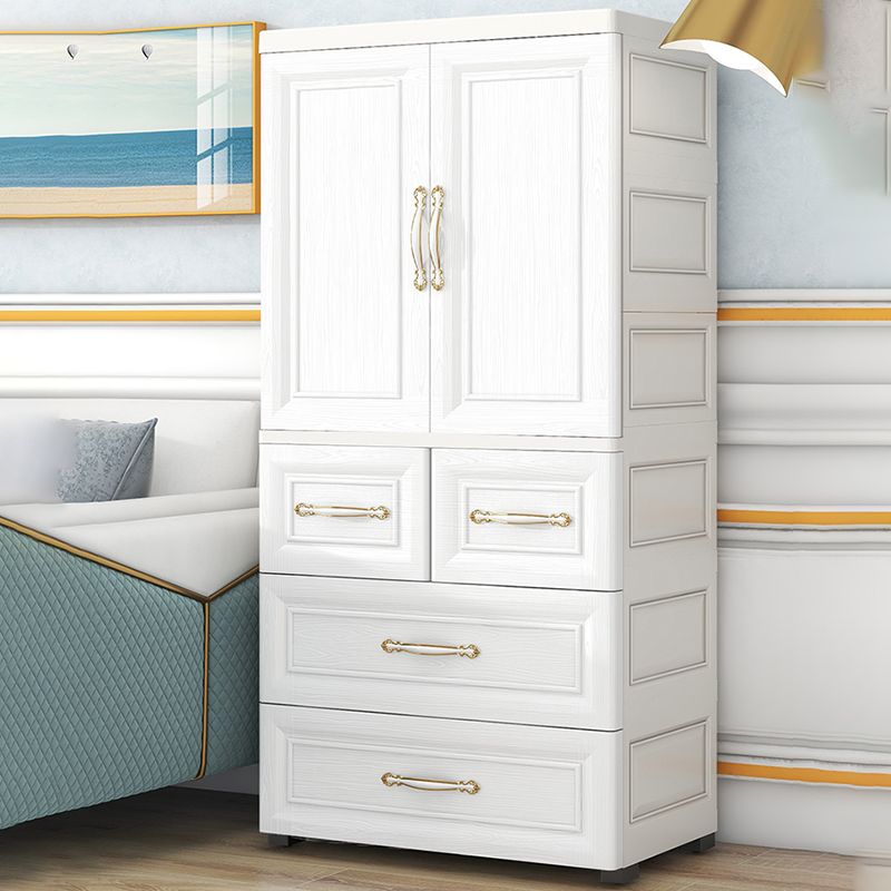 Contemporary Bedroom Armoire with Garment Rod Plastic Armoire Cabinet