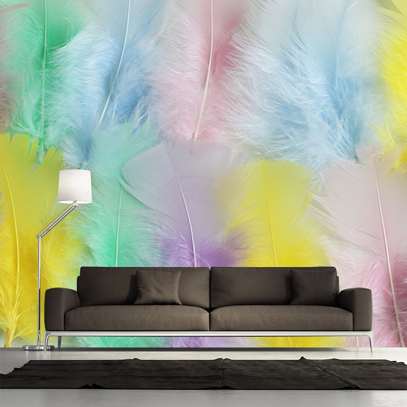 Photography Stain Resistant Wallpaper Feather Drawing Room Wall Mural