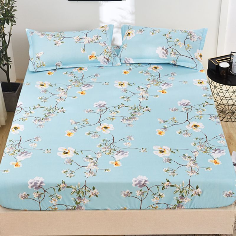 Printed Fitted Sheet Set Polyester Breathable Soft Fitted Sheet Set