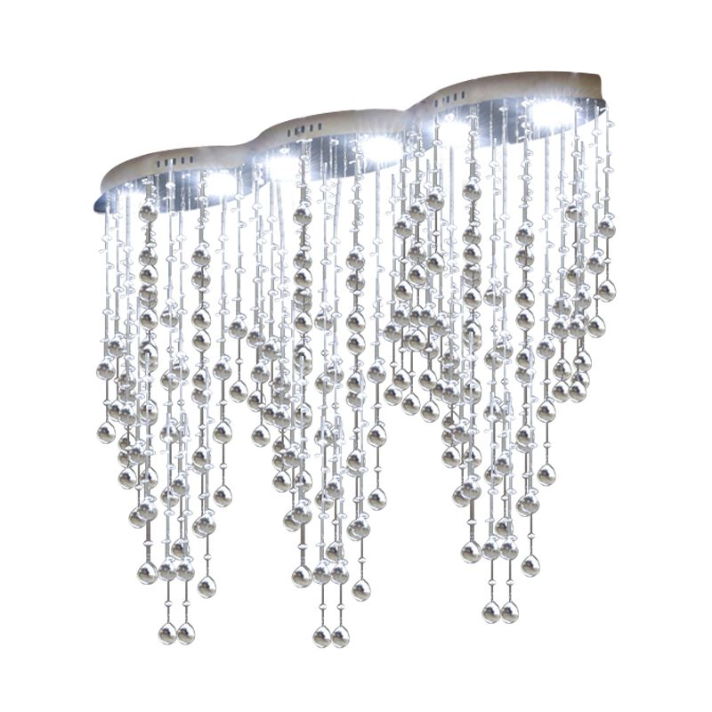 Lámparas de techo de cristal de gotas de lluvia lámparas modernas de Sala de estar LED incrustadas en oro