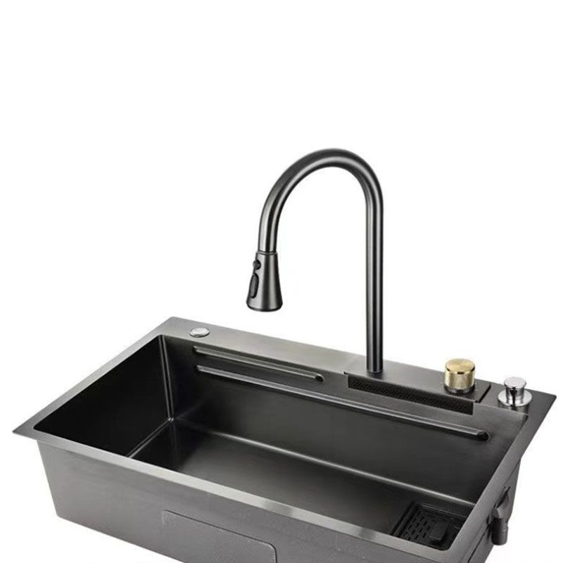 Modern Kitchen Sink Stainless Steel with Accessories and Faucet Bar Prep Sink