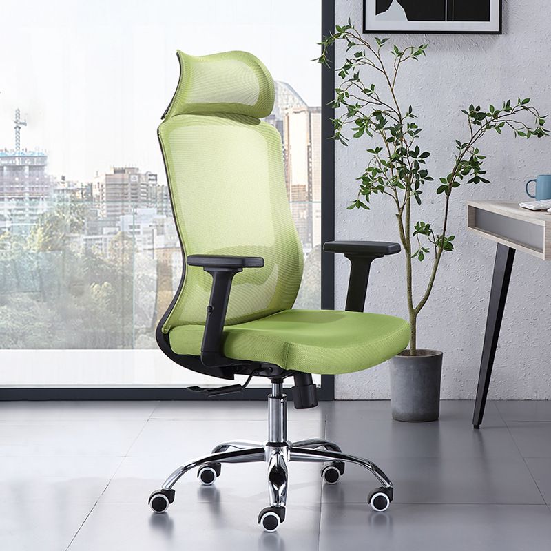 Modern Green Office Chair Adjustable Seat Height Desk Chair with Wheels