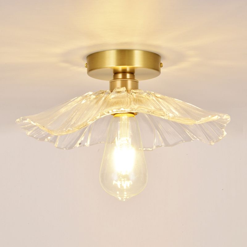 Nordic Glass Ceiling Lamp Household Flush Mount Light Fixture for Bedroom