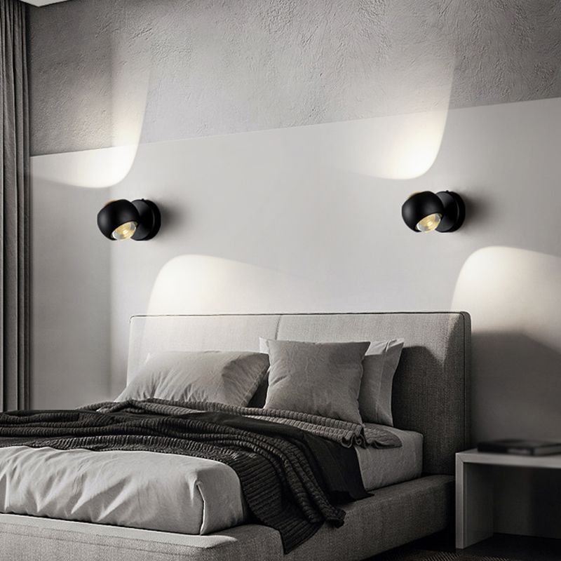 Metal Wall Lamp Modern Style Globe Shape Wall Mounted Lighting for Bedroom