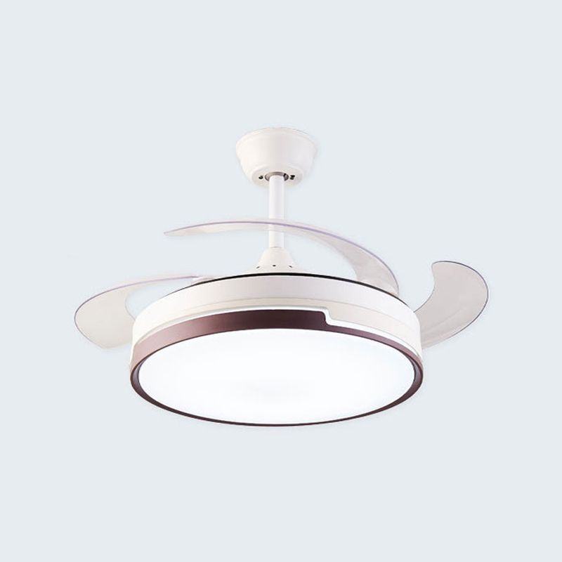 Nordic Metal Ceiling Fan Lamp 1-Head LED Semi Flush Mount Light Fixture