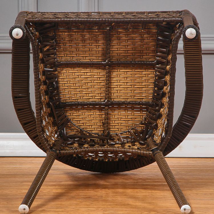 Tropical Dark Brown Indoor/ Outdoor Arm Chair in Faux Rattan