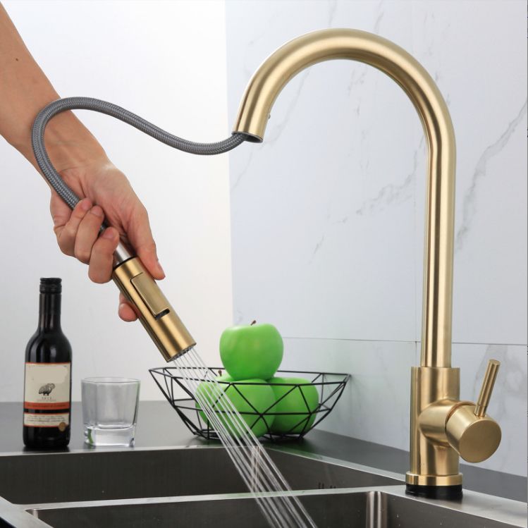 Modern Touch Kitchen Faucet Stainless Steel Single Handle Retractable Kitchen Faucet