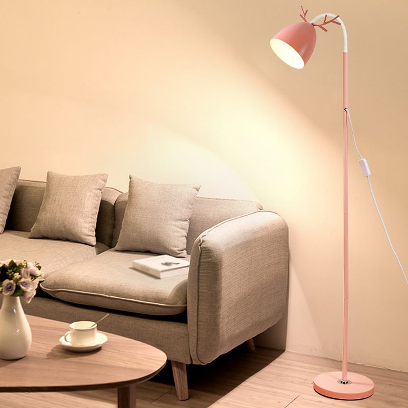 Macaron Metal Floor Reading Lampe 1-Light Floor pour le salon