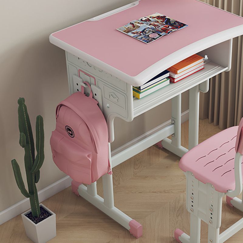 School Kids Desk and Chair Adjustable Writing Desk with Storage