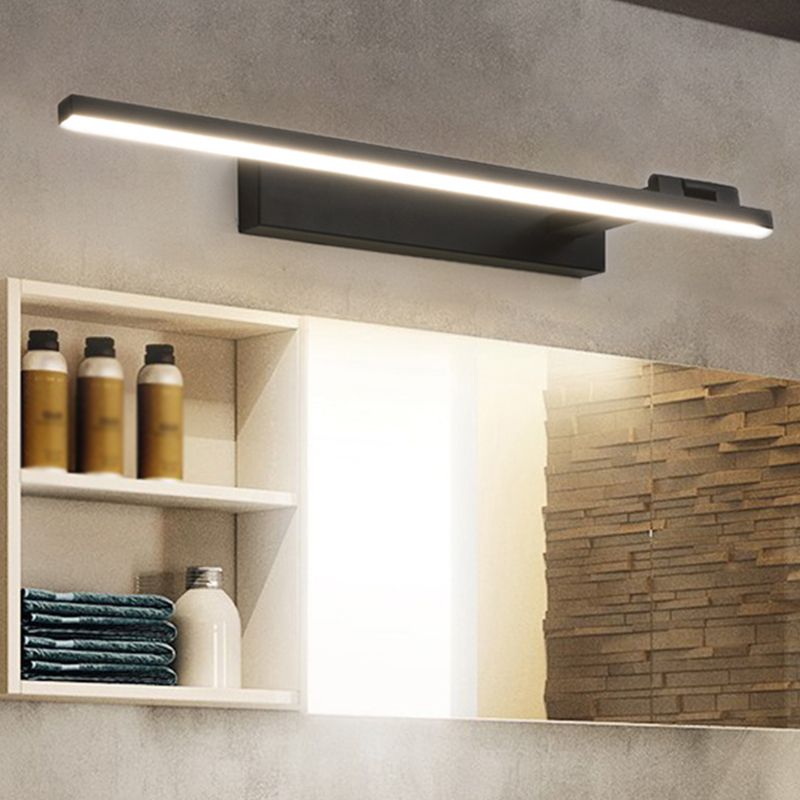 Lámpara de espejo lineal de metal lámpara de luz minimalista de pared LED de montaje liviano