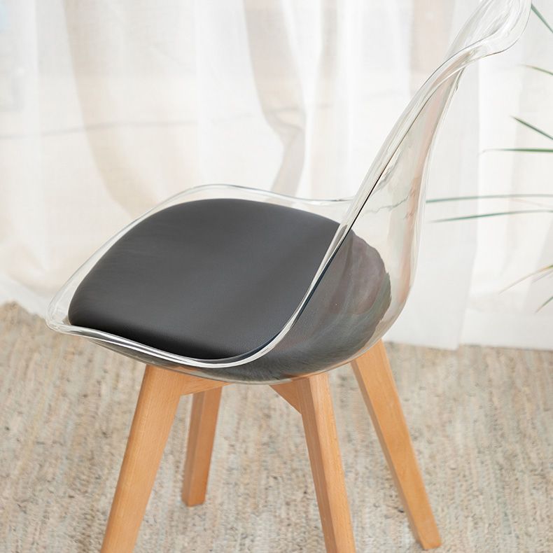 Scandinavian Wood Indoor-Outdoor Chair Solid Back Side Chair