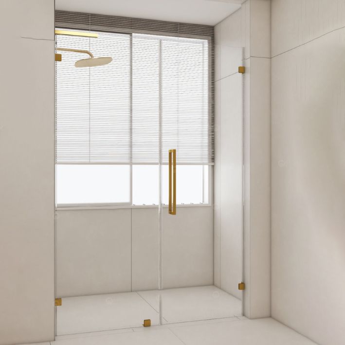 Hinged Frameless Tempered Glass Shower Door, One-line Shower Door