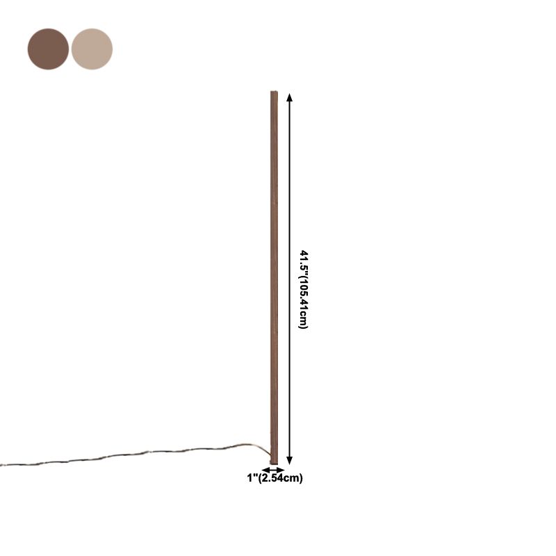 1 Leichte lineare Stehlampe zeitgenössische Holzstandardlampen für Schlafzimmer