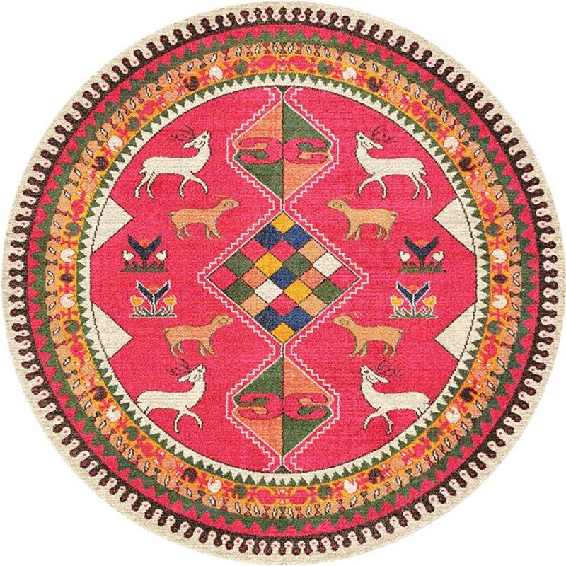 Tapis à imprimé tribal antique multi-couleurs multi-couleurs bohèques tapis intérieur polyester non glissant support de teinture lavable