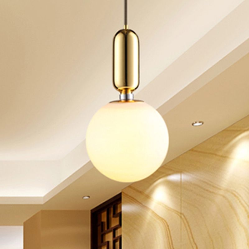 Nordic Style Ceiling Lamp Ball Shape Bulb Pendant Light with Glass Shade for Bedroom