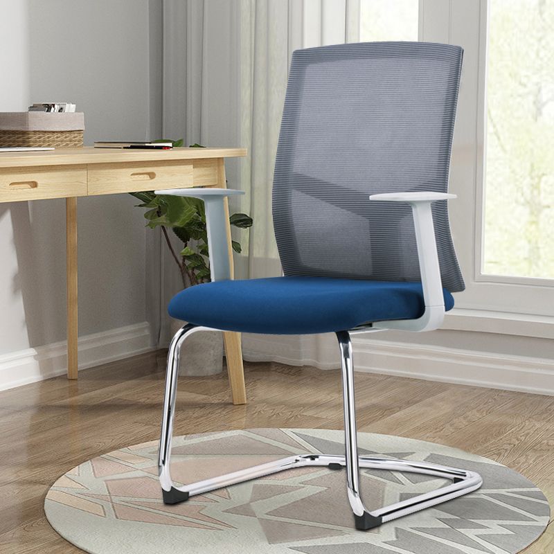 Modern Style Office Chair Mid-back Desk Chair with Fixed Arms