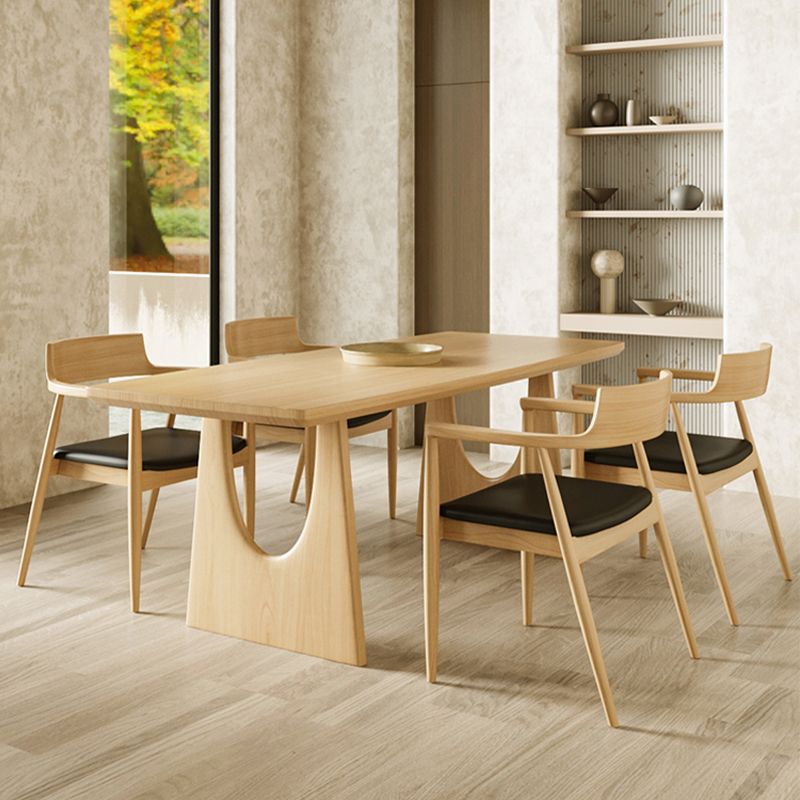 Modern 1/2/4/5 Pieces Dining Set Rectangle Pine Wood Dining Table for Dining Room